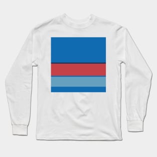 A magnificent melt of Space Cadet, Reddish, Nice Blue and Cerulean Frost stripes. Long Sleeve T-Shirt